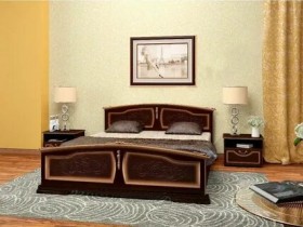 Кровать Елена из массива сосны 1600*2000 Орех Тёмный в Новосибирске - katalogmebeli.com | фото 1
