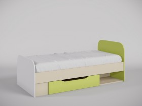 Кровать Эппл 1650х750 (Зеленый/Белый/корпус Клен) в Новосибирске - katalogmebeli.com | фото