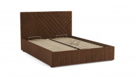 Кровать Гамма ш. 1400 (без основания для хранения) (велюр тенерифе шоколад) в Новосибирске - katalogmebeli.com | фото 2