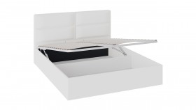 Кровать «Глосс» с мягкой обивкой и подъемным механизмом тип 1 (1600) (Белая) в Новосибирске - katalogmebeli.com | фото 2