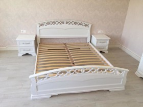 Кровать Грация-1 из массива сосны 1600*2000 Белый античный в Новосибирске - katalogmebeli.com | фото 9