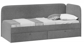 Кровать «Молли» с мягкой обивкой (900) тип 1 (Микровелюр Scandi Graphite 22) в Новосибирске - katalogmebeli.com | фото