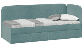 Кровать «Молли» с мягкой обивкой (900) тип 1 (Микровелюр Scandi Indigo 11) в Новосибирске - katalogmebeli.com | фото 1