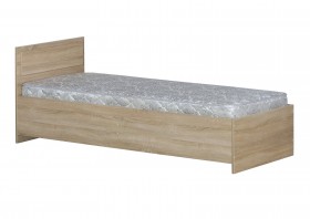 Кровать одинарная 800-2 без матраса (прямые спинки) Дуб Сонома в Новосибирске - katalogmebeli.com | фото 1