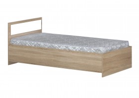 Кровать одинарная 900-2 без матраса (прямые спинки) Дуб Сонома в Новосибирске - katalogmebeli.com | фото 1