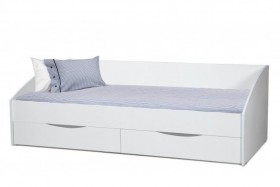 Кровать одинарная "Фея - 3" (симметричная) New/(белый / белый / ДВПО: белый) в Новосибирске - katalogmebeli.com | фото