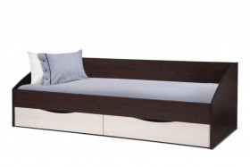 Кровать одинарная "Фея - 3" (симметричная) New (венге / вудлайн кремовый / ДВПО: белый) в Новосибирске - katalogmebeli.com | фото