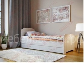 Кровать односпальная ЛДСП 800 с ящиками Дуб выбеленный в Новосибирске - katalogmebeli.com | фото