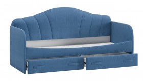 Кровать «Молли» с мягкой обивкой (900) тип 1 (Микровелюр Scandi Indigo 11) в Новосибирске - katalogmebeli.com | фото 4