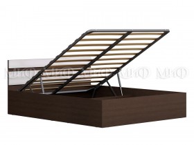 Кровать с подъемным механизмом Нэнси 1,4м (Венге/белый глянец) в Новосибирске - katalogmebeli.com | фото