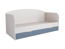 Кровать с ящиками ДКД 2000.1 Лавис (Белый софт/Лазурь софт/корпус Белый) в Новосибирске - katalogmebeli.com | фото