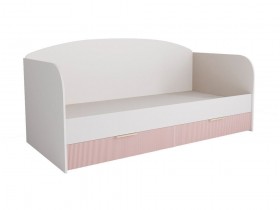 Кровать с ящиками ДКД 2000.1 Лавис (Белый софт/Роза/корпус Белый) в Новосибирске - katalogmebeli.com | фото 1
