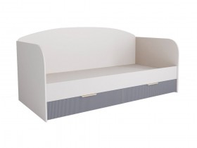 Кровать с ящиками ДКД 2000.1 Лавис (Белый софт/Серый Эмалит/корпус Белый) в Новосибирске - katalogmebeli.com | фото
