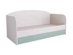 Кровать с ящиками ДКД 2000.1 Лавис (Белый софт/Зеленый софт/корпус Белый) в Новосибирске - katalogmebeli.com | фото 1