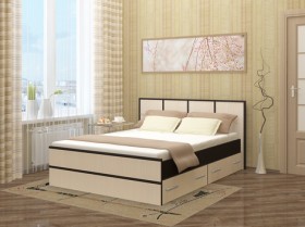 Кровать Сакура с настилом и ящиками 0,9 (Венге/Лоредо) в Новосибирске - katalogmebeli.com | фото 2