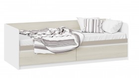 Кровать «Сканди» с 2 ящиками Дуб Гарден/Белый/Глиняный серый в Новосибирске - katalogmebeli.com | фото 1