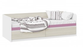 Кровать «Сканди» с 2 ящиками Дуб Гарден/Белый/Лиловый в Новосибирске - katalogmebeli.com | фото