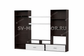 Мебель для гостиной МГС 7 Исполнение 1 Дуб Венге/Белый глянец в Новосибирске - katalogmebeli.com | фото