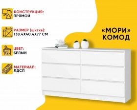 МС Мори Комод МК 1380.6 (МП/3) Белый в Новосибирске - katalogmebeli.com | фото 20