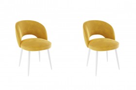 Набор стульев Моли 2 шт (жёлтый велюр/белый) в Новосибирске - katalogmebeli.com | фото