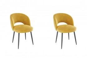 Набор стульев Моли 2 шт (жёлтый велюр/черный) в Новосибирске - katalogmebeli.com | фото