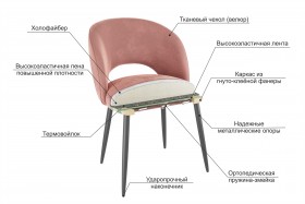 Набор стульев Моли 2 шт (кофе велюр/черный) в Новосибирске - katalogmebeli.com | фото 3
