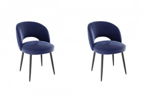 Набор стульев Моли 2 шт (синий велюр/черный) в Новосибирске - katalogmebeli.com | фото