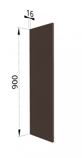 Панель торцевая ВП Квадро (для шкафа верхнего высокого) Шоколад кожа в Новосибирске - katalogmebeli.com | фото
