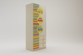 Шкаф 2-х створчатый с ящиками Клаксон (Бежевый/корпус Клен) в Новосибирске - katalogmebeli.com | фото