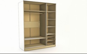 Шкаф 3-х створчатый с ящиками Эппл (Зеленый/Белый/корпус Клен) в Новосибирске - katalogmebeli.com | фото 4