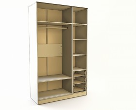 Шкаф 3-х створчатый с ящиками Эппл (Зеленый/Белый/корпус Клен) в Новосибирске - katalogmebeli.com | фото 3