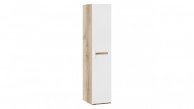 Шкаф для белья с 1-ой дверью «Фьюжн» Дуб Делано/Белый глянец в Новосибирске - katalogmebeli.com | фото 1
