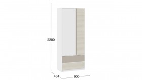 Шкаф для одежды комбинированный «Сканди» Дуб Гарден/Белый/Глиняный серый в Новосибирске - katalogmebeli.com | фото 4