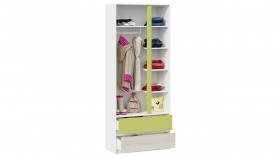 Шкаф для одежды комбинированный «Сканди» Дуб Гарден/Белый/Зеленый в Новосибирске - katalogmebeli.com | фото 4