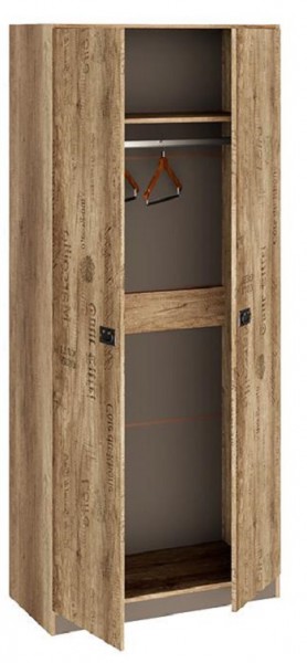 Шкаф для одежды «Пилигрим» (Дуб Каньон светлый, Фон серый) в Новосибирске - katalogmebeli.com | фото 2