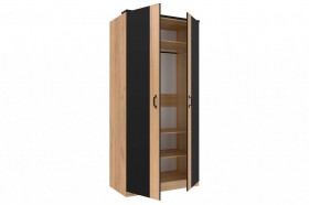 Техно ЛД 678.130.000.007 Шкаф 2-хстворчатый с комбинированными дверями (Дуб Крафт белый/Серый шифер) в Новосибирске - katalogmebeli.com | фото 4