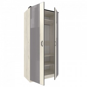 Техно ЛД 678.130.000.007 Шкаф 2-хстворчатый с комбинированными дверями (Дуб Крафт белый/Серый шифер) в Новосибирске - katalogmebeli.com | фото 6