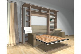 Шкаф-кровать с диваном Каролина в Новосибирске - katalogmebeli.com | фото 3