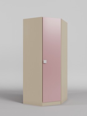 Шкаф угловой (угловая секция) Грэйси (Розовый/корпус Клен) в Новосибирске - katalogmebeli.com | фото