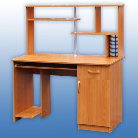 Компьютерный стол 1 с надстройкой (Венге/Дуб выбеленный) в Новосибирске - katalogmebeli.com | фото 3