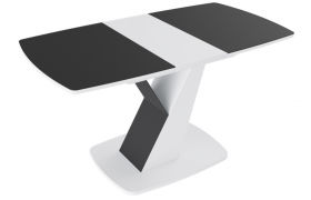 Стол обеденный «Гарда» Тип 1 (Белый/Стекло матовое черный графит) в Новосибирске - katalogmebeli.com | фото 5
