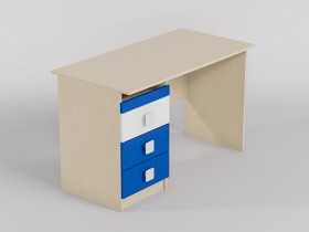 Стол (прямая столешница) Скай люкс (Синий/Белый/корпус Клен) в Новосибирске - katalogmebeli.com | фото