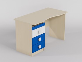 Стол (столешница с выемкой) Скай люкс (Синий/Белый/корпус Клен) в Новосибирске - katalogmebeli.com | фото