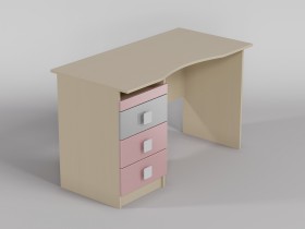 Стол (столешница с выемкой) Грэйси (Розовый/Серый/корпус Клен) в Новосибирске - katalogmebeli.com | фото 1